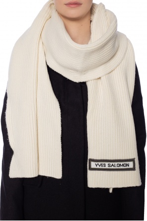 Ribbed scarf with logo, zdjęcie 2 Ribbed scarf with logo od Yves Salomon